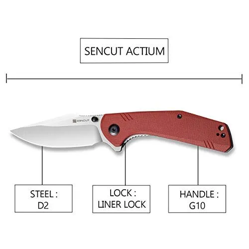 SENCUT Actium SA02A Taschenmesser G10 Burgundy D2