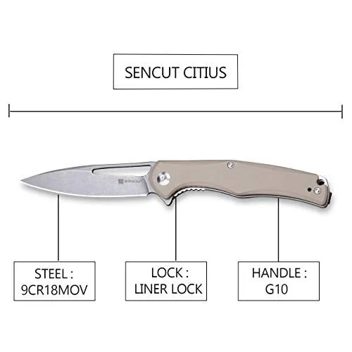 SENCUT CITIUS SA01B Klappmesser G10 Schwarz 9Cr18MoV
