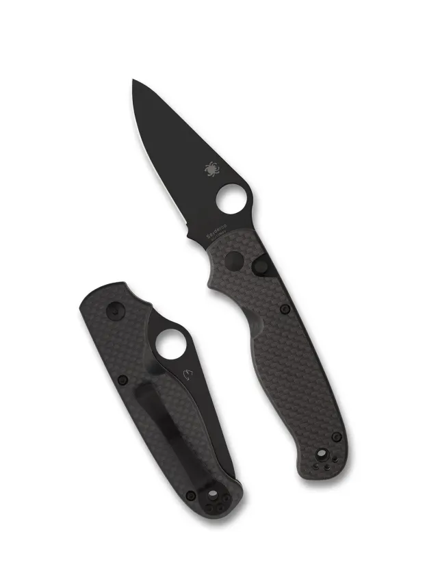 Spyderco ButtonUp Carbon Klappmesser 8Cr13MoV PlainEdge