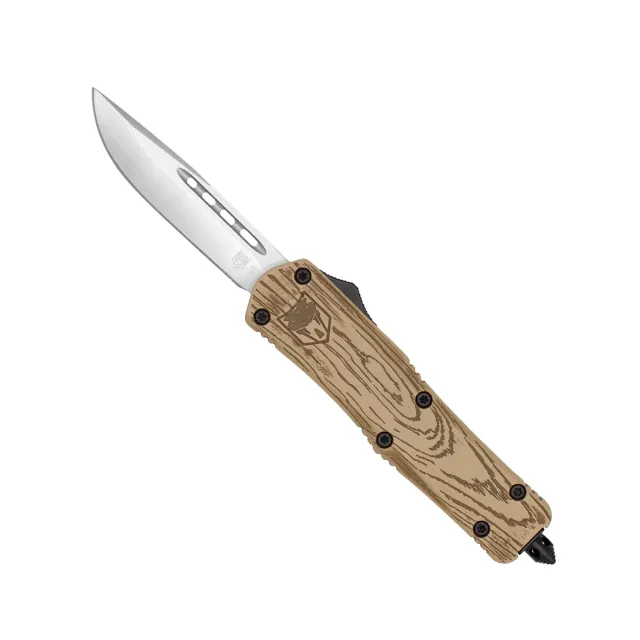 CobraTec FS-3 Medium OTF Messer Wood Grain D2