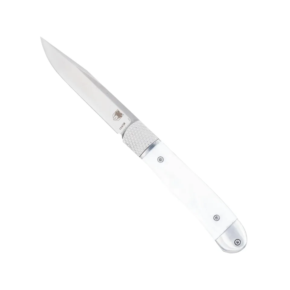 CobraTec Trapper Klappmesser White Abalone 154CM
