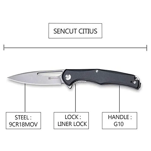 SENCUT Citius SA01F Klappmesser Schwarz G10