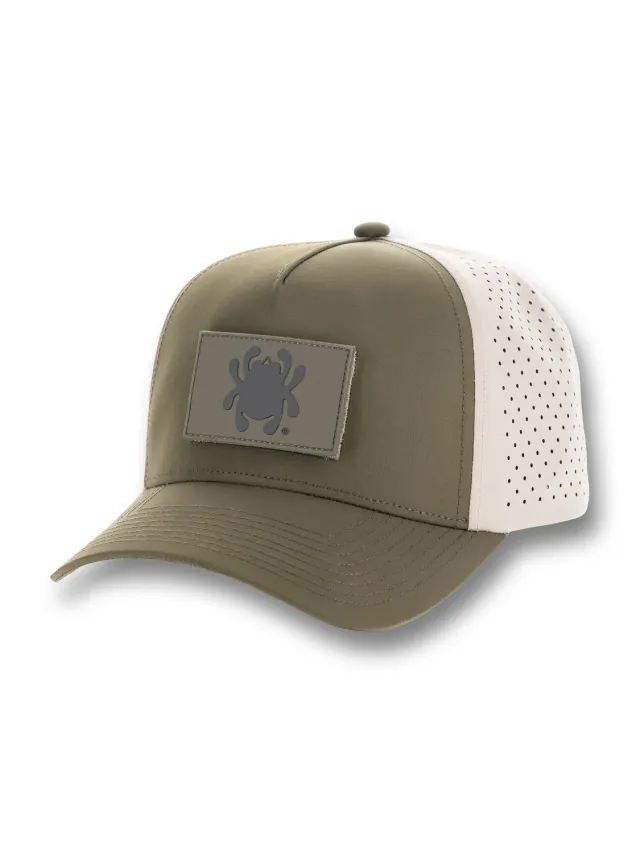 Spyderco Structured Hat Basecap Grün/Khaki mit Patch