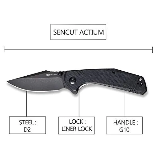 SENCUT Actium SA02C Klappmesser G10 schwarze D2-Klinge