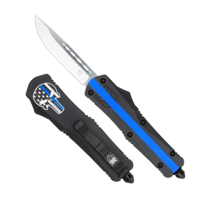 CobraTec FS-3 Medium OTF-Messer Blue Line Punisher D2